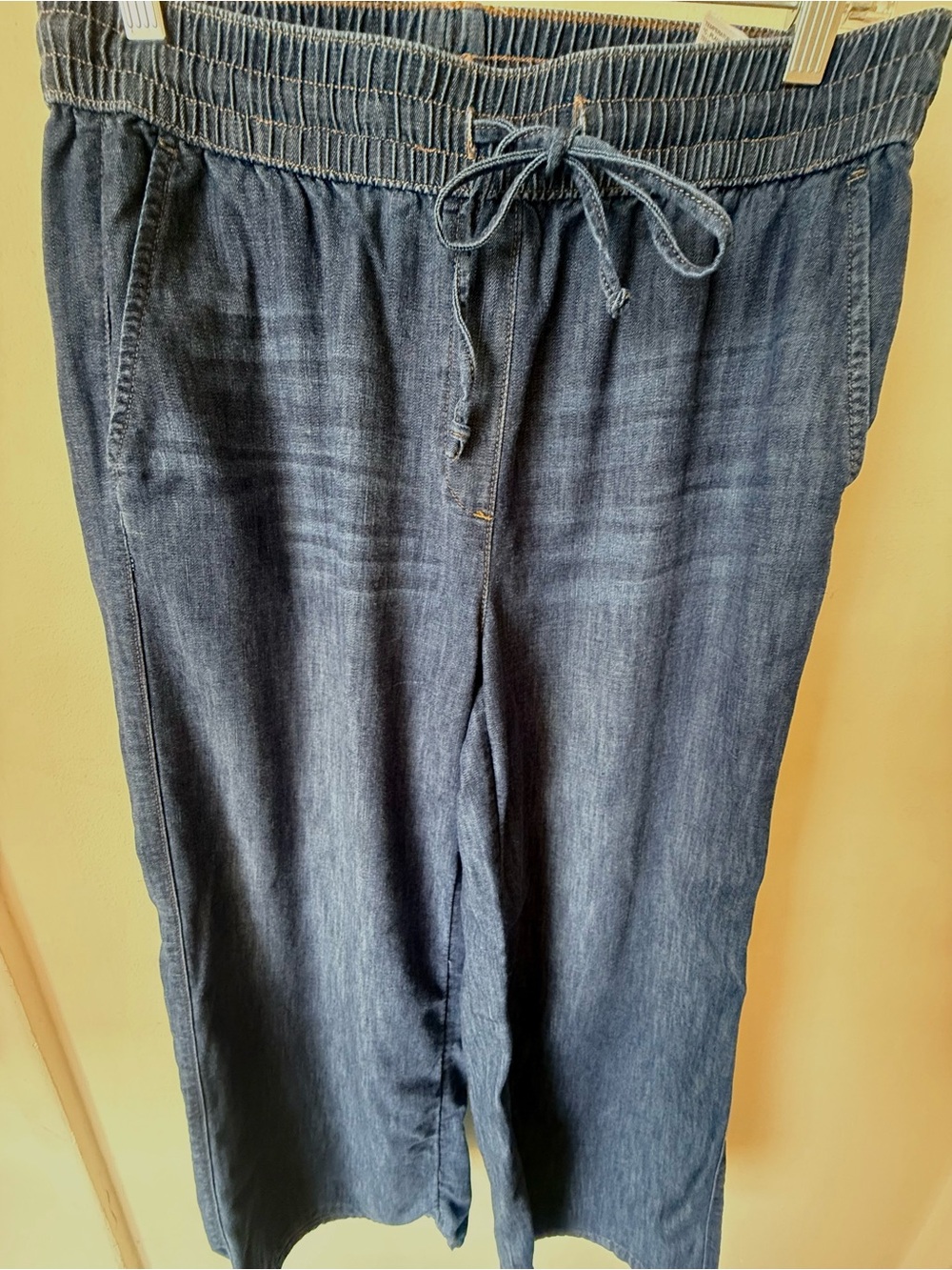 Chico’s Elastic Waist Wide Leg Denim Pants - Dark Blue (29” inseam)